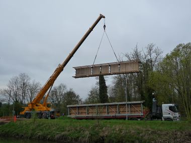 Passerelle mixte bois / métal